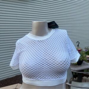 NWT Club Exx Dolls Kill RAVER 
FISHNET cropped TOP ONLY LARGE FITS M UP TO XL